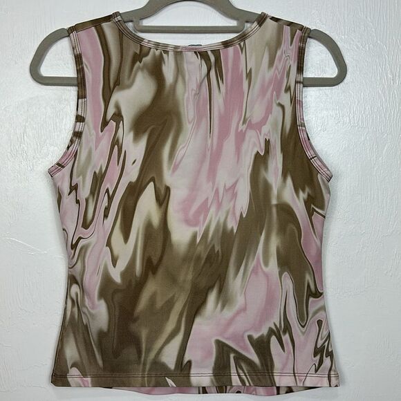 Athleta Sleeveless Crew Neck Abstract Print Stretch Top Size M - Picture 3 of 8